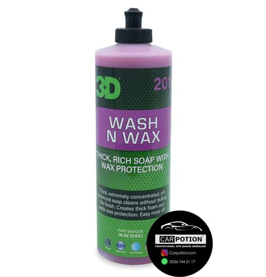 3D Wash N Wax Cilalı Oto Yıkama Şampuanı 1/128 Konsantre 500ML