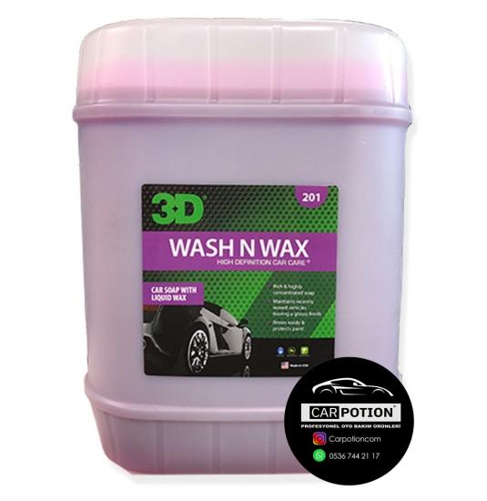 3D Wash N Wax Cilalı Oto Yıkama Şampuanı 1/128 Konsantre 20LT